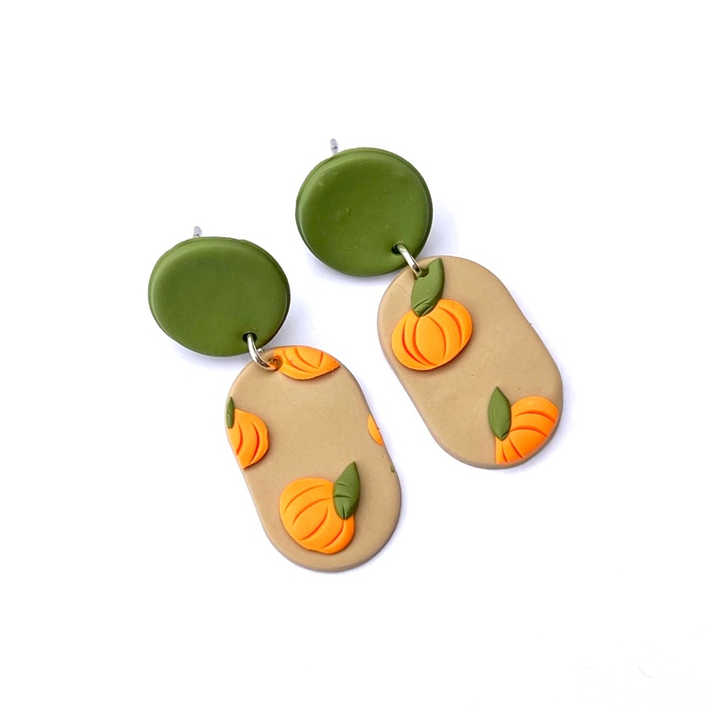 Handmade Polymer Clay Earrings pumpkins